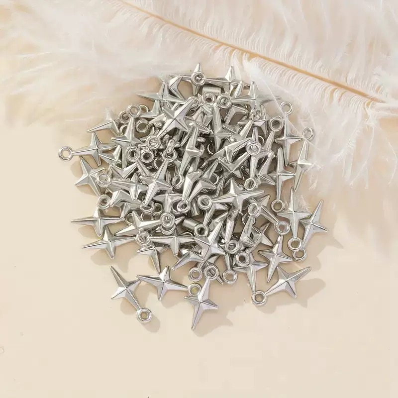 Resin Art Engagement - 100pcs 16x8mm Charms Shining Stars Charms