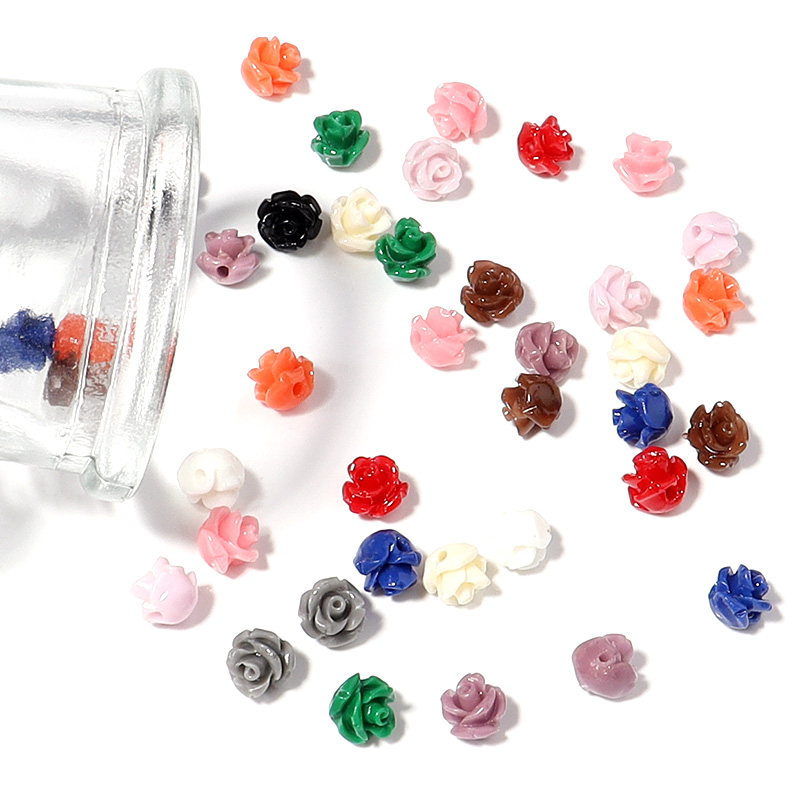 Resin Art Engagement - 30pcs Resin Imitation Coral Flower Bead