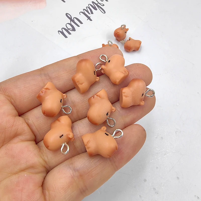 Resin Art Notes - 10pcs Cute Small Capybara Charms for