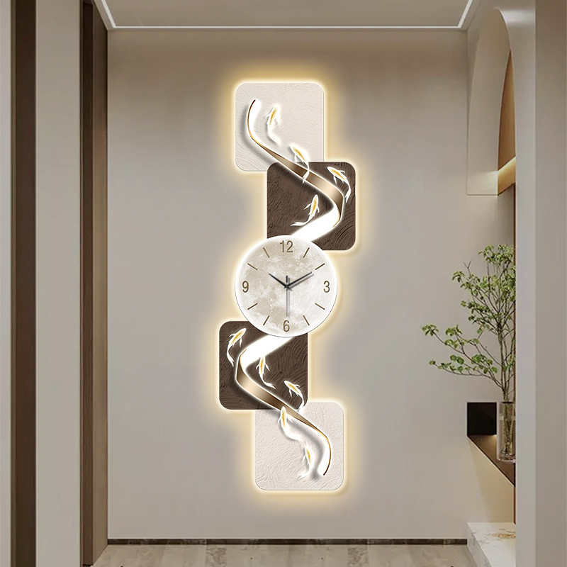 Resin Art Wall Clock - Modern Home Wall Decor Nine Fish