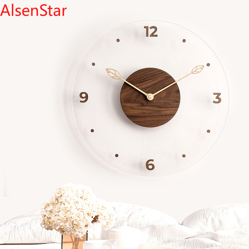 Resin Art Wall Clock - 40cm Solid Wood Wall Clock Simple