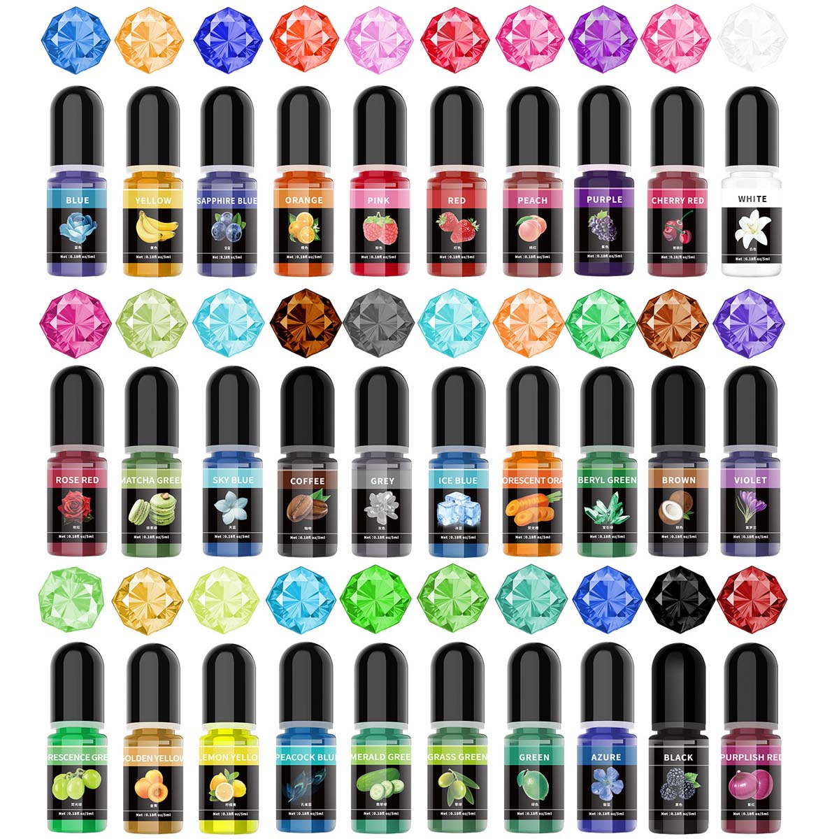 Resin Art Letters - 5ml/Bottle Epoxy Resin Pigment Liquid Colorant