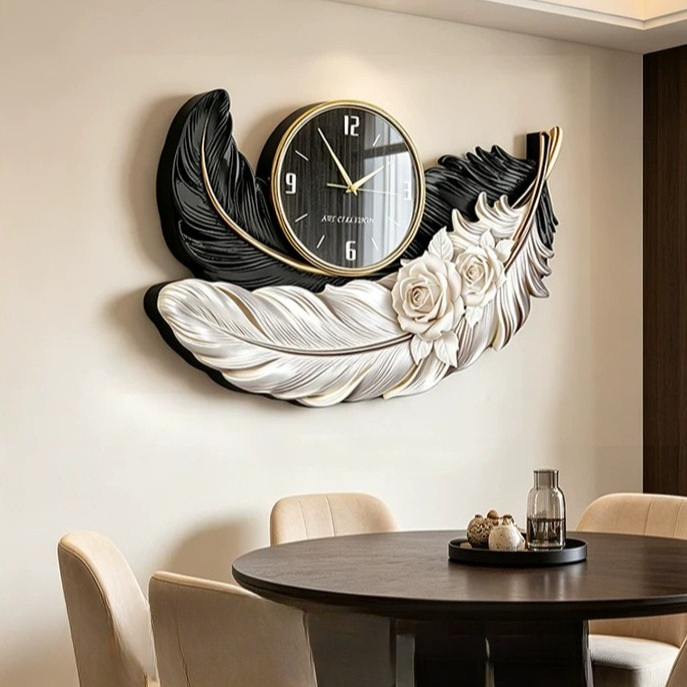 High-end Feather Design Wall C - огляд і ціна Resin Art Wall Clock