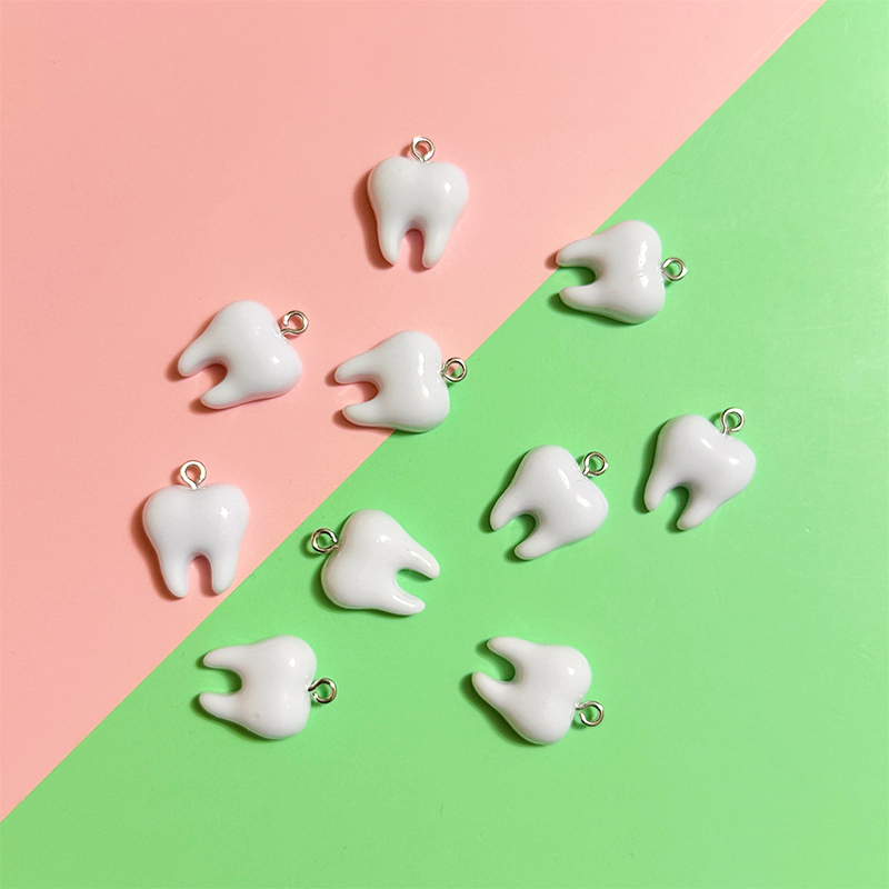 10pcs Cute White Teeth Resin P - огляд і ціна Resin Art Notes
