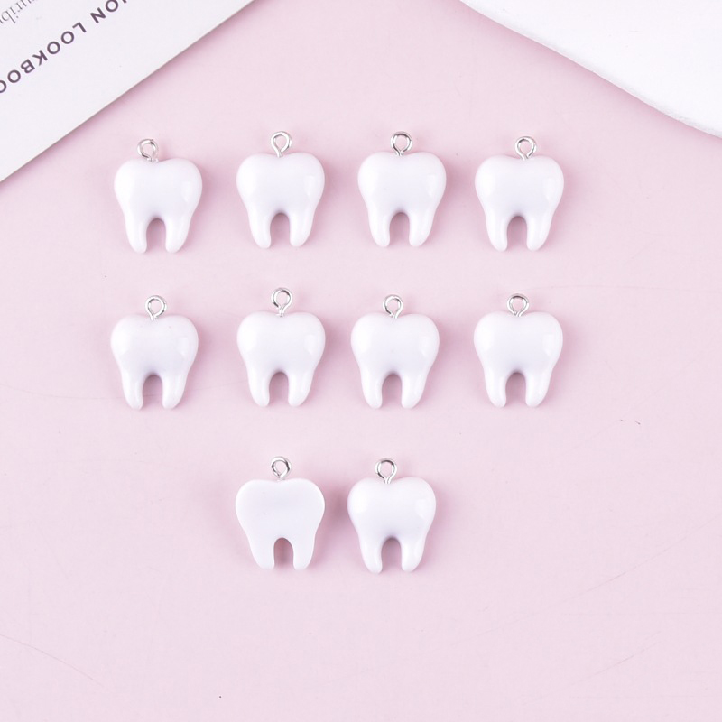 10pcs Cute White Teeth Resin P - огляд і ціна Resin Art Notes