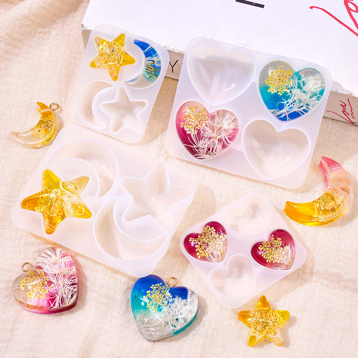 Heart Star Moon Pendant Silico - огляд і ціна Resin Art Letters
