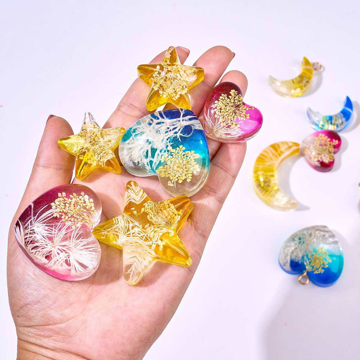 Heart Star Moon Pendant Silico - огляд і ціна Resin Art Letters