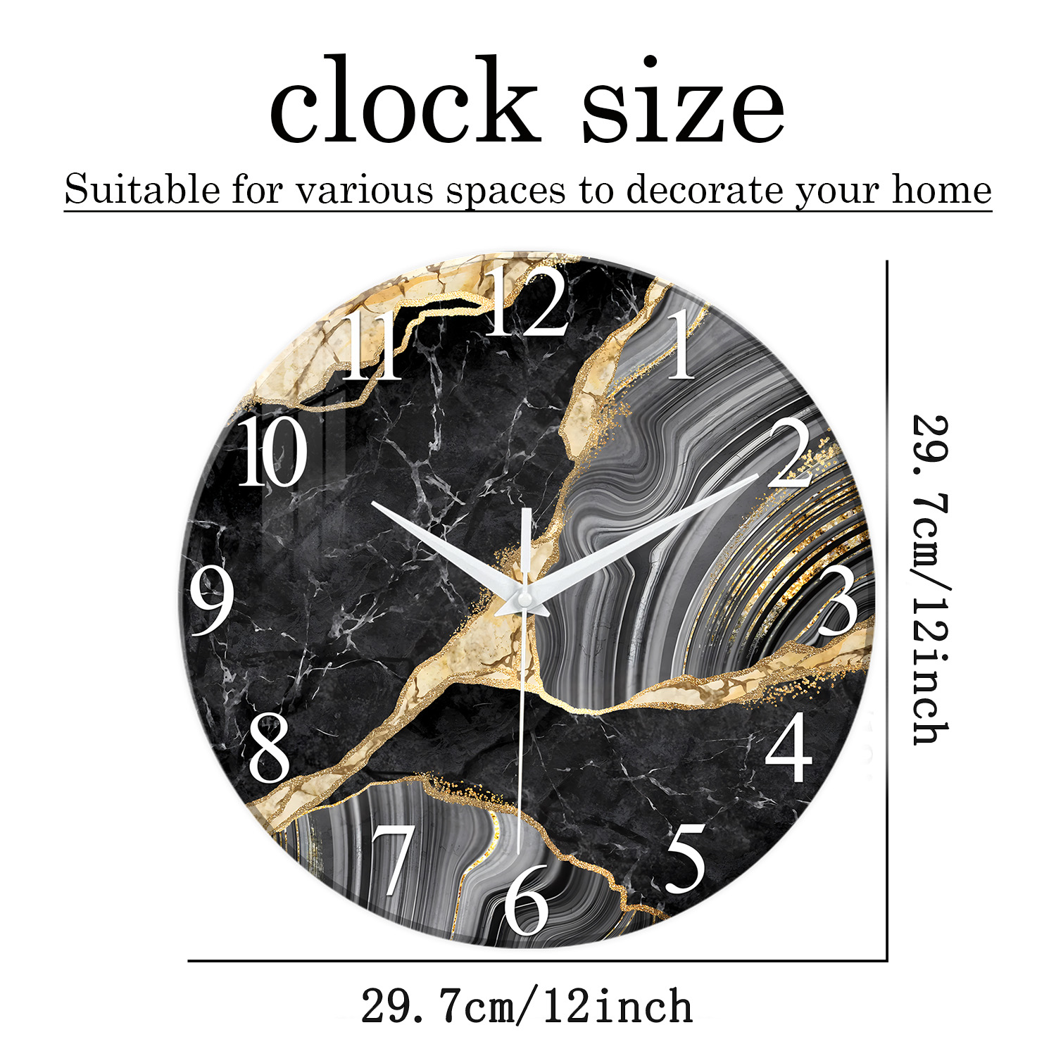 1pc 12-inch Modern Tempered Gl - огляд і ціна Resin Art Wall Clock