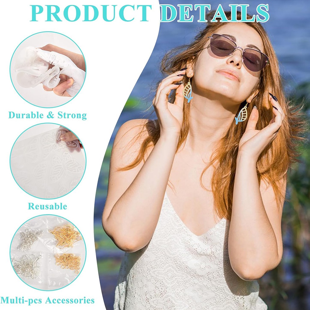 A78I 143Pcs Resin Earring Mold - огляд і ціна Resin Art Earrings Kit