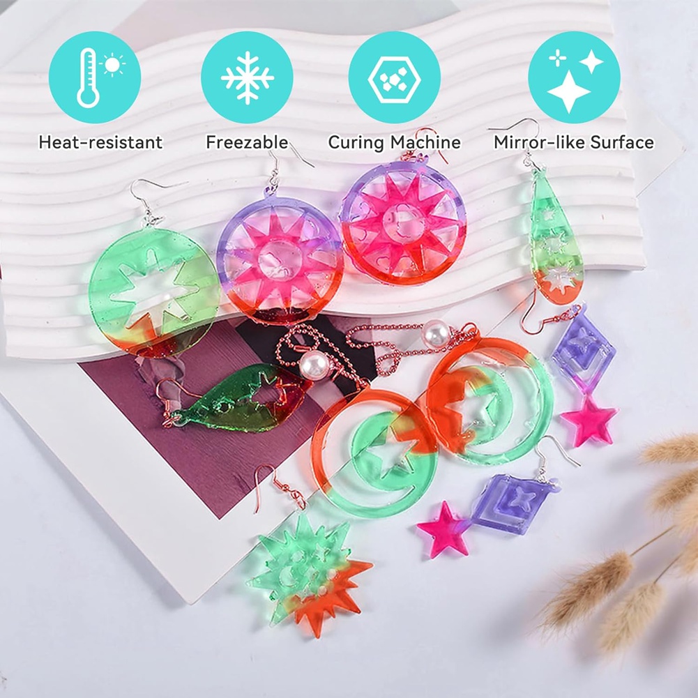 A78I 143Pcs Resin Earring Mold - огляд і ціна Resin Art Earrings Kit