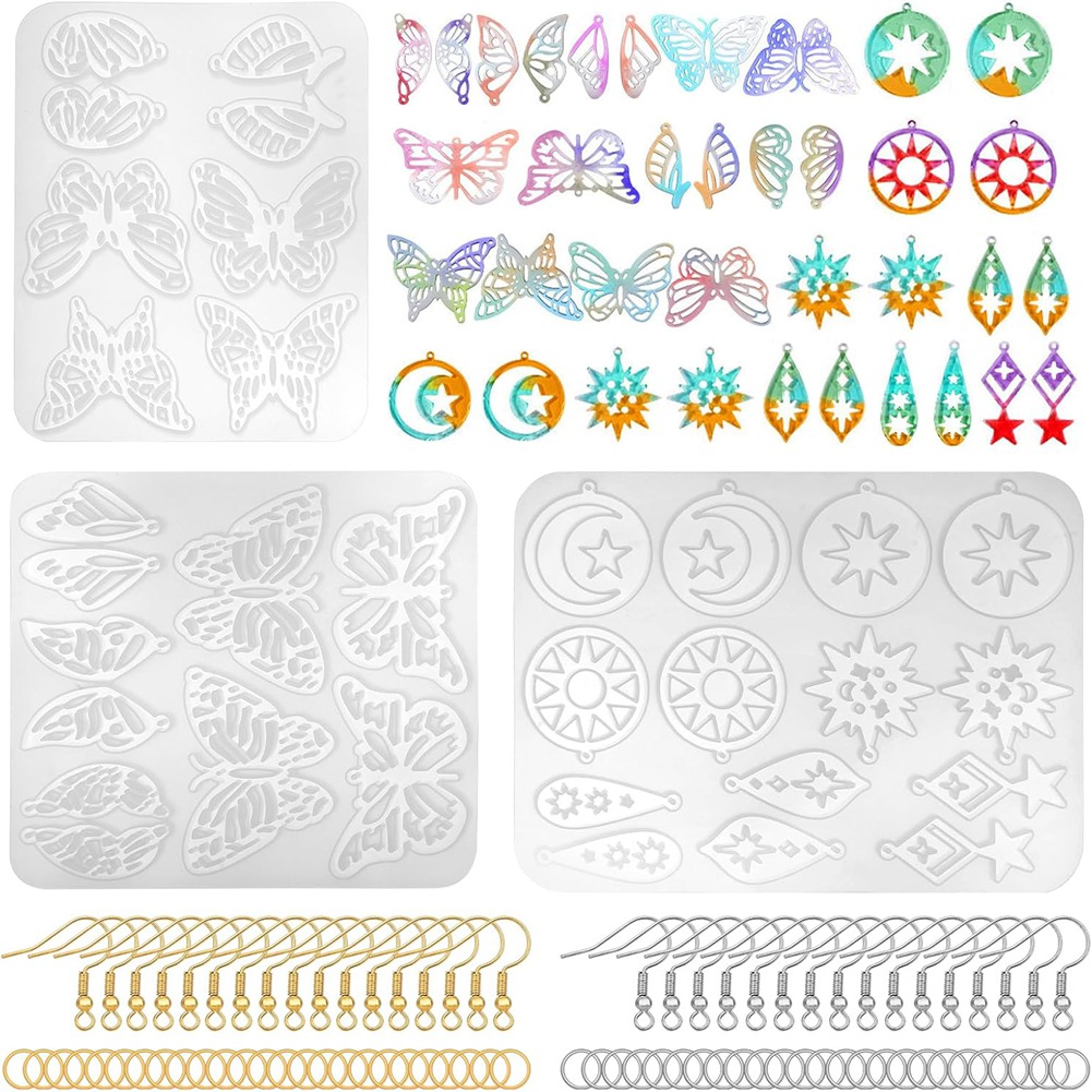 A78I 143Pcs Resin Earring Mold - огляд і ціна Resin Art Earrings Kit