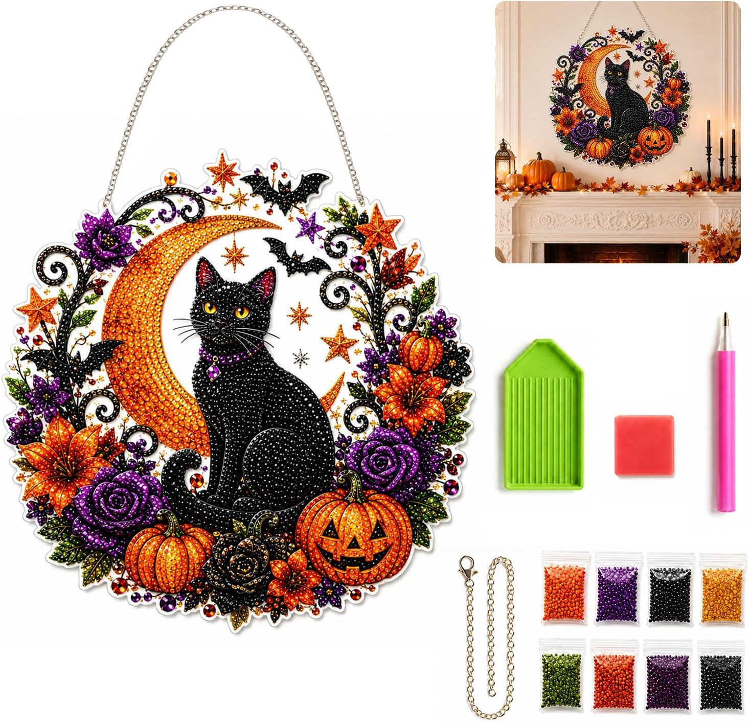 Halloween Pumpkins Diamond Art - огляд і ціна Resin Art Of Flowers