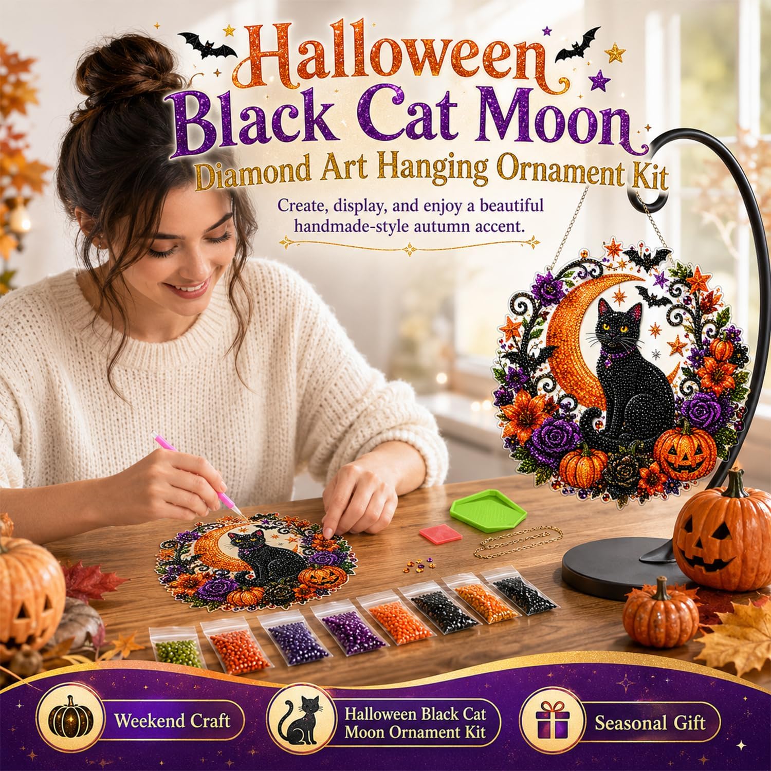 Halloween Pumpkins Diamond Art - огляд і ціна Resin Art Of Flowers