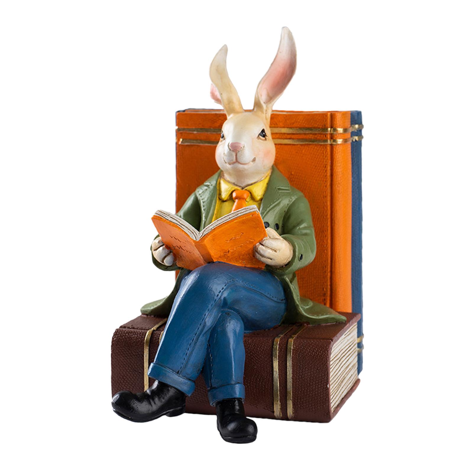 Reading Book Rabbit Statue Res - огляд і ціна Resin Art Book
