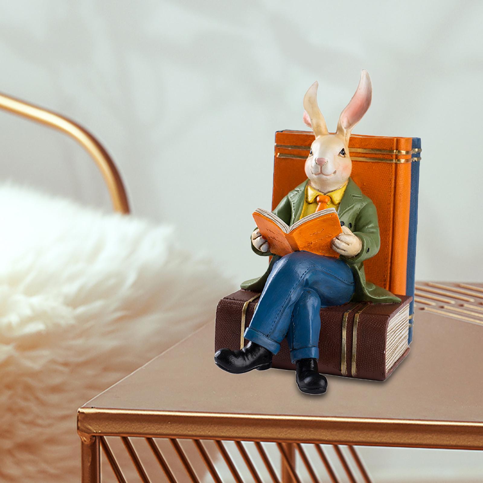 Reading Book Rabbit Statue Res - огляд і ціна Resin Art Book