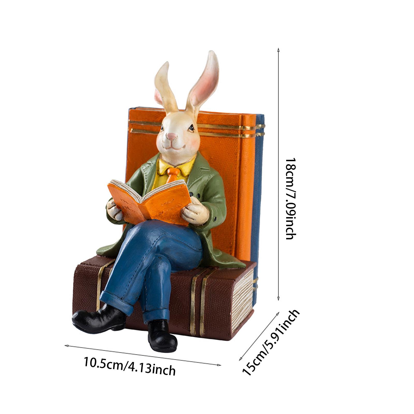 Reading Book Rabbit Statue Res - огляд і ціна Resin Art Book