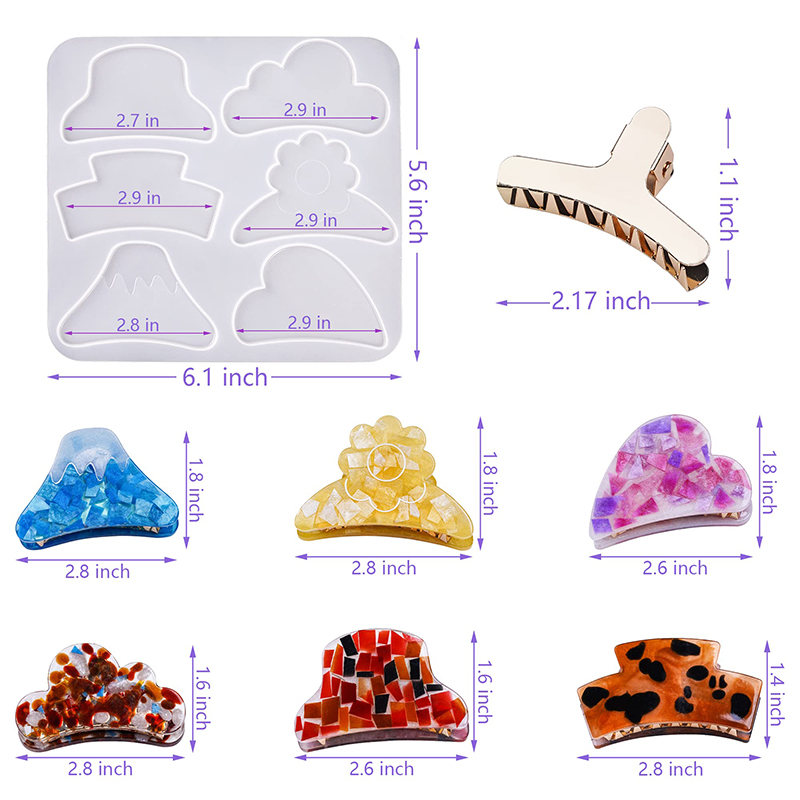 Hair Claw Clips Silicone Resin - огляд і ціна Resin Art Letters