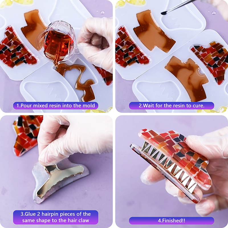 Hair Claw Clips Silicone Resin - огляд і ціна Resin Art Letters