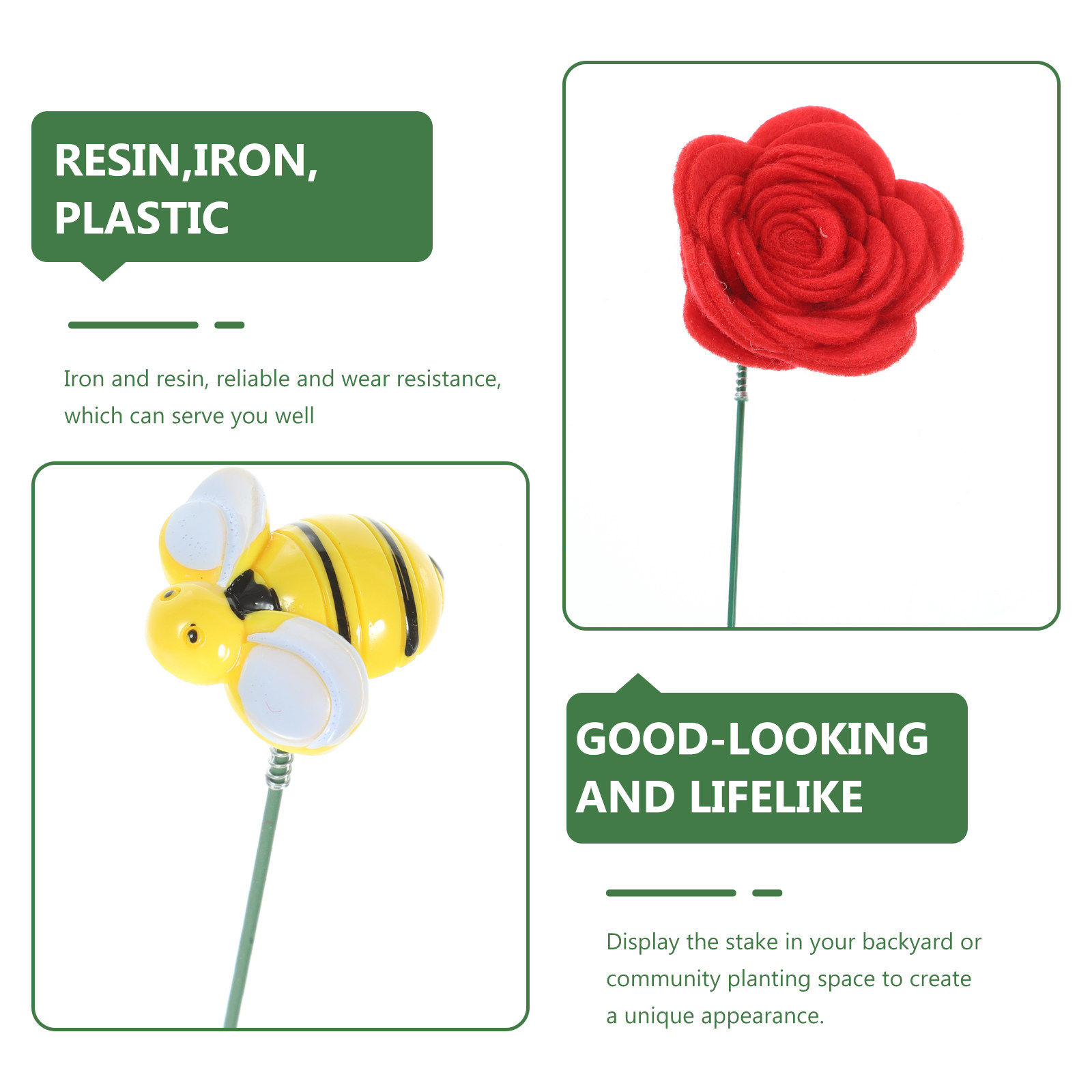 1Set Realistic Stake Decorativ - огляд і ціна Resin Art Of Flowers