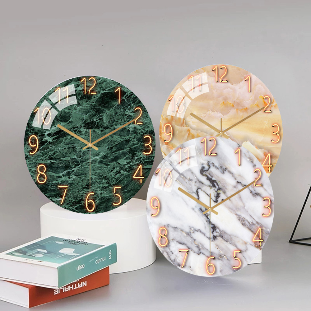 White Marble Wall Clock 12 Inc - огляд і ціна Resin Art Wall Clock