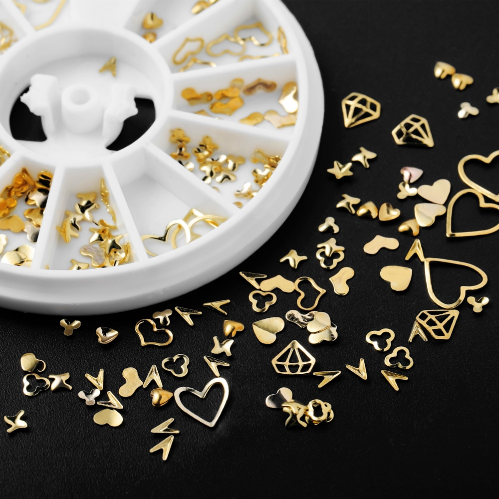 1Box Gold Nail Art Glitter Met - огляд і ціна Resin Art Frame